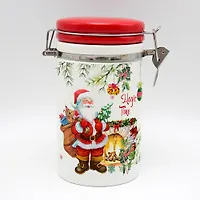 Банка для сыпучих продуктов, доломит, 0.55 л, с крышкой, Daniks, Magic time, белая (374021)