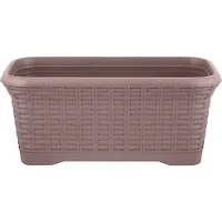 Горшок цветочный InGreen Rattan прямоугольный 40см 7л съемный поддон, французский платан IG6255