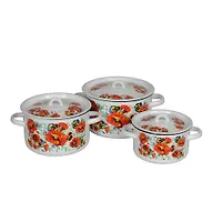 Набор кастрюль СтальЭмаль 1с33 6 пр. "Маки Мечта"