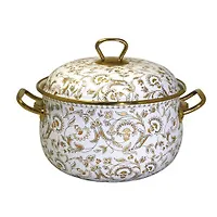 Кастрюля  "Империя" 3,1 л с металлической крышкой, с золотыми ручками, в подарочной упаковке арт.MFK