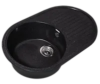 Мойка GranAlliance G-30   (725 х450мм) черная с сифоном