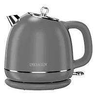 Чайник электрический Delta Lux DE-1018 серый ,двойной корпус, 1,7л, 2200Вт