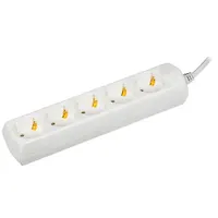 Удлинитель У05 5 мест 2P+PE/1,5м 3х1мм2 10А/250В GENERICA арт.WYP10-10-05-D15-Z-G