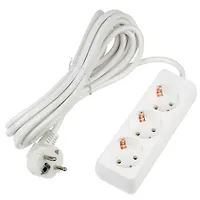Удлинитель серии Ultra, шнур 5м., 3 гнезда, 16A, с/з. Белый. TM UnielS-GCU3-5 WHITE UL-00010002