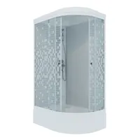 ДК "Коралл 120*80 А" лев., 1/4 круга, низ. подд., Белый, Мозаика, ДН4 (7 мест)