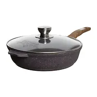 Сковорода 22см с несъемной ручкой и стекл. крышкой АП "Premium" (violet) арт. с22904