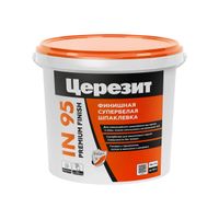 Шпатлевка Церезит Premium финишная готовая Супербелая IN 95, 18 кг 3047897