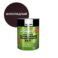 ЭкоДом Грунт-эмаль по ржавчине 3 в 1 молотковая 0,9 кг шоколадный