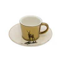 Кофейная пара JEWEL Mirror Gold, Олень 90мл "JEWEL" (ПС0003-25)