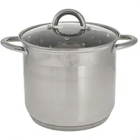 WEBBER BE-366/2 Кастрюля из нержавеющей стали 8 литров, со стеклянной крышкой, 22*20см