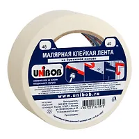Клейкая лента малярная 48мм х 40м UNIBOB, белая ИУ (36) арт.37963