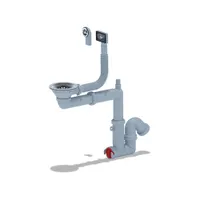 Сифон АНИ 3 1/2 "* 40 cмещен с отводом гибким , перелив (F5345S)
