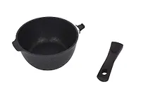 Ковш 2,2л со съемной ручкой, стекл. крышкой, АП (темный мрамор) "Kukmara"