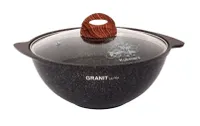 Казан для плова 4,5л со стекл. крышкой, АП линия "Granit ultra" (original) "Kukmara"