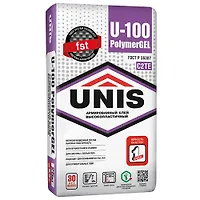Клей плиточный UNIS U-100 PolimerGEL высокопластичный арм. (25кг) (1поддон-48шт)