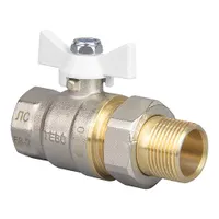 Кран шаровой Tebo полный проход c накидной гайкой 1/2" белая бабочка (10/80)