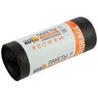 Пакеты универсальные 120л (10шт./рул.) особо прочные, ПВД, черные, 40мкм арт.310410