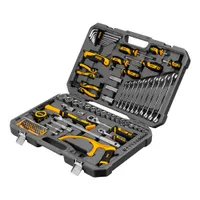 Набор инструментов, 1/2", 1/4", CrV, S2, пластиковый кейс, 100 предметов// Denzel арт.15803