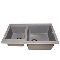 Мойка GranAlliance G-54 (770 х510мм) двухсекционная ,темно-серая с сифоном