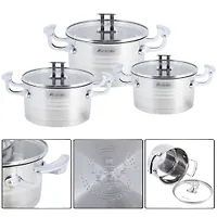 Набор кастрюль 6 предметов (16*9cm, 18*10cm, 20*11cm) из нержавеющей стали (5861)