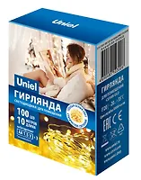 Гирлянда светодиодная на батарейках ULD-S1000-100/SCB/3AA WARM WHITE IP20 DEW UL-00005482