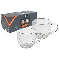 Набор из 2 чашек AROMA (2*150 мл) с двойными стенками (боросиликатное стекло) арт.008243