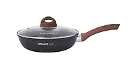 Сковорода Kukmara Granit Ultra 26 см, оригинальный гранит, с ручкой и стеклянной крышкой