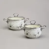 Набор кастрюль эмалированный, серия "Dandelion" 4пр. 2,0/2,8л диа.18/20см 943-100