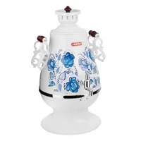 Самовар Centek CT-1091A белый с рисунком, 4 л, 2100 Вт, поддержание температуры, керамический заварник