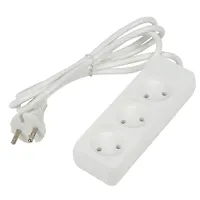 Удлинитель серии Ultra, шнур 2м., 3 гнезда, 10A, б/з. Белый. TM UnielS-CU3-2 WHITE UL-00009981