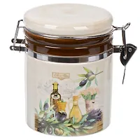 Банка для сыпучих продуктов, доломит, 0.35 л, с крышкой, Daniks, Левадия (419410)