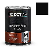 Эмаль ТЕРМОСТОЙКАЯ до 400 С "Престиж" черная 0,4 кг.