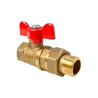 Кран шаровой латунный с американкой 1/2" ВН/НР ручка-бабочка, VALFEX 11Б27фт1М (80/20)