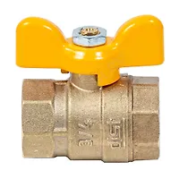 Кран газовый Dist 59 Ду15 Ру40 бабочка гайка/гайка 811Б