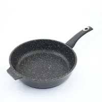 Сковорода 220мм АП "Granit Perfection black", с несъемной ручкой арт.02-2250-200