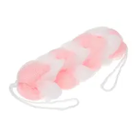 Мочалка-косичка, 50 г, 5х5х22 см, мягкая (soft), бело-розовая, "Банные штучки"/ 30 40345