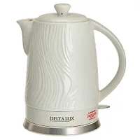Чайник электрический Delta Lux DE-1022 корпус из фарфора, белый, 1800Вт, 1,8л