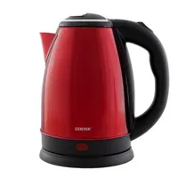 Чайник Centek CT-1068 RED (красный) металл 2л, 2000W, хромированная вставка на крышке