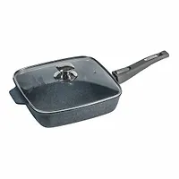 Сковорода квадратная 24*24 см "Premium" (grey) со съемной ручкой и стекл. крышкой арт. с025901