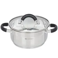 Кастрюля нержавеющая сталь, 2.2 л, с крыш, Daniks, Турин, QS-1-18/GS-01413-18CA (332344)