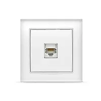 Розетка компьютерная одноместная "UNIVersal" серия "Бриллиант", с/у, 1А, RJ45, белая (еврослот) (HU2