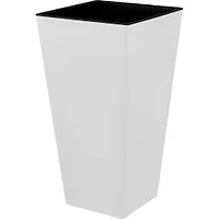 Горшок цветочный InGreen London CUBE 300х300х564мм 34л c дренаж. вставкой белоснежный жасмин IG7804