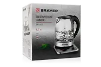 Чайник электрический BRAYER 1003BR 2200Вт, 1,7л, стекл.подставка, 40-100град, подсветка, черный