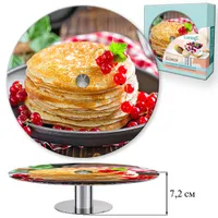 Блюдо сервировочное вращающееся на высокой металлической ножке (диаметр 28,5 см) 109-003