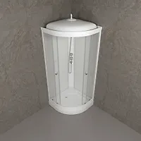 Душевая кабина Triton Ультра 80*80 В 1/4 круга, высоки поддон, Белый, прозрачная, ДН4 (7 мест+сифон)