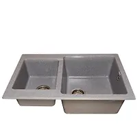 Мойка GranAlliance G-54 (770х510мм) двухсекционная, графит с сифоном