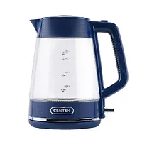 Чайник Centek CT-1014 синий стекло 1,7 л 2200 Вт LED защита от перегрева STRIX