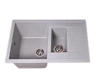 Мойка GranAlliance G-51 (765 х490мм) двухсекционная ,серая с сифоном