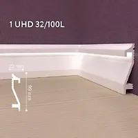 Плинтус напольный ударопрочный UHD 32/100L белый 2м (7 шт)