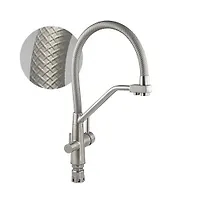 Смеситель для кухни с гибким серым рельефным излив с фиксацией на изливе для фильтрован MAGNUS 91131